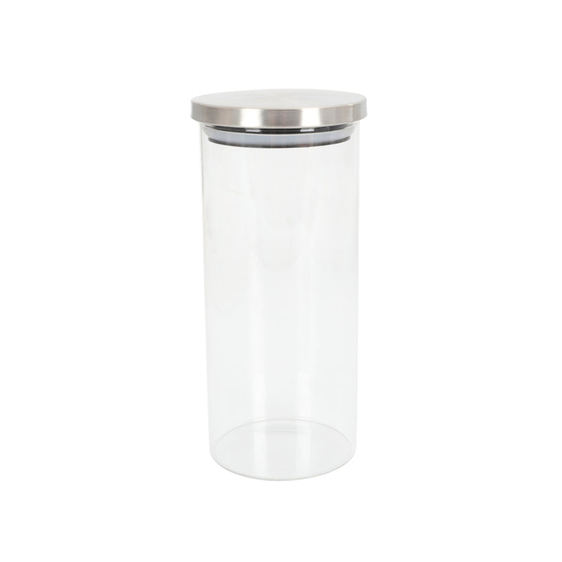POTE VIDRO COM TAMPA INOX - 950 ML